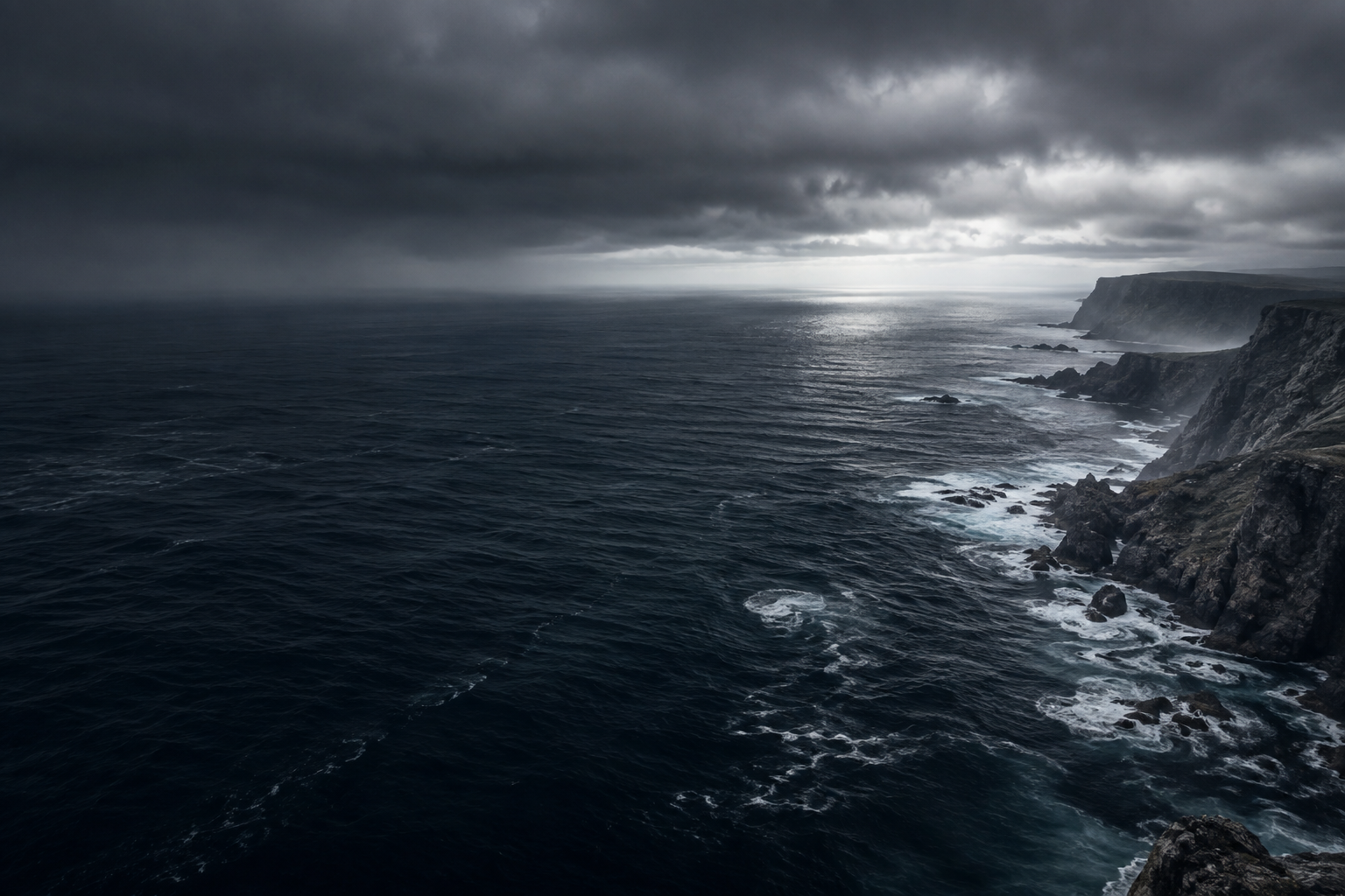 Ilustración conceptual de la costa y el mar del Atlántico Sur