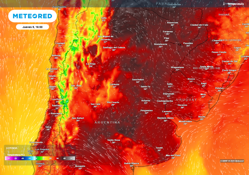 Calor extremo en Argentina: 8 provincias bajo alerta roja