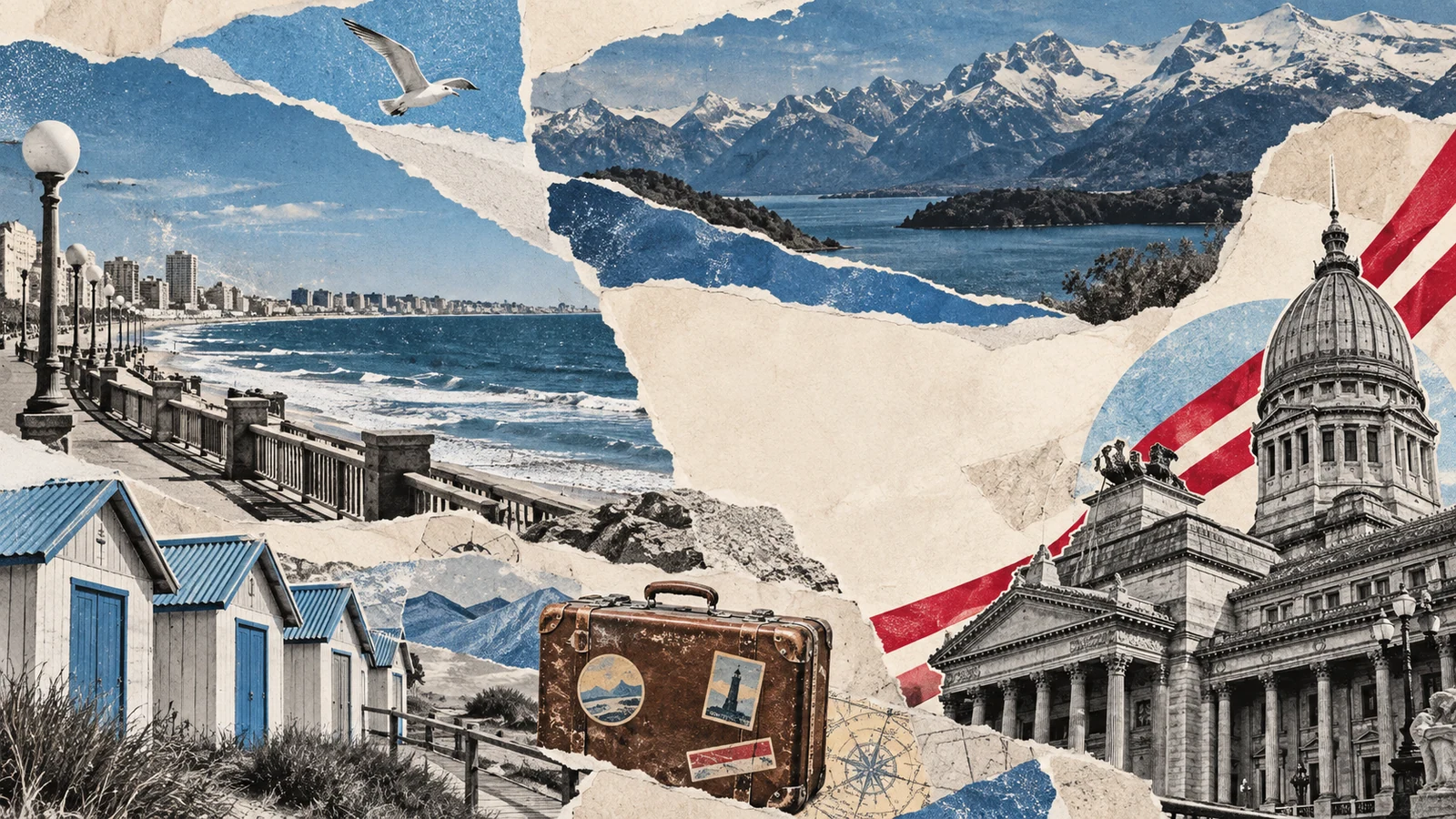 Collage conceptual original de La Red para diputados / turismo y financiamiento, generado con IA. No es fotografía documental ni representa una obra concluida o una reunión real.