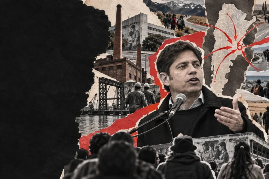 Collage editorial sobre Axel Kicillof, Avellaneda y la construcción territorial del MDF.