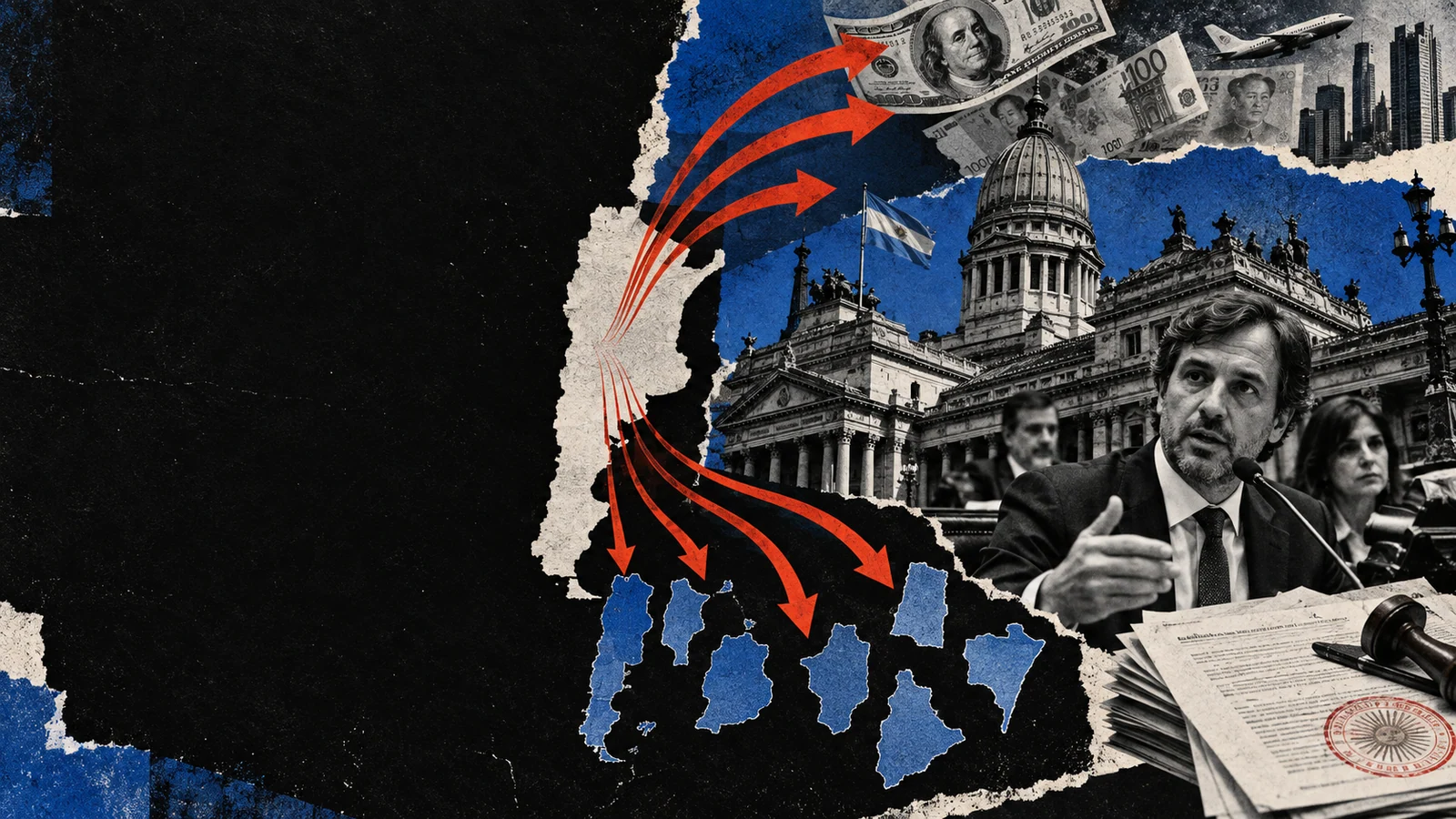 Collage editorial de Máximo Kirchner propuso gravar con 3% la salida de capitales y repartir la mayor parte entre provincias.
