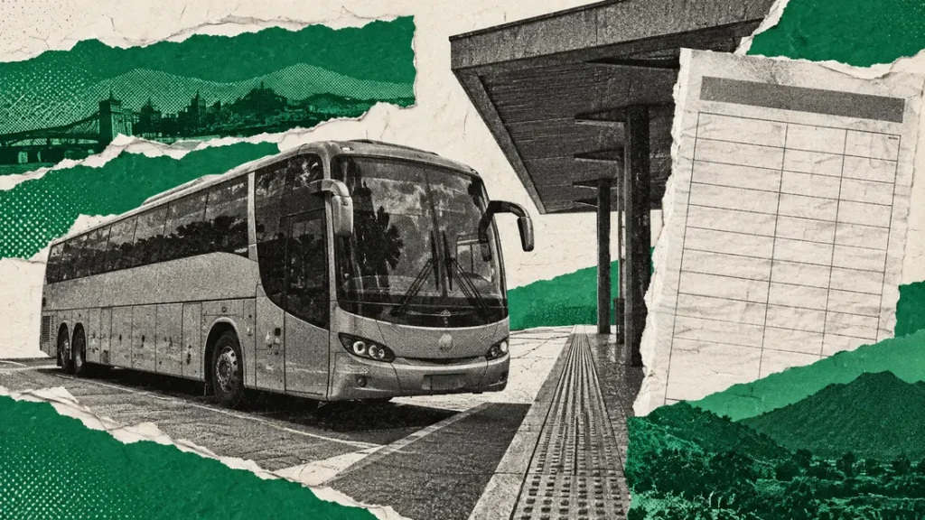 Collage conceptual. Córdoba: vuelven los interurbanos tras las asambleas. No es fotografía documental del hecho.