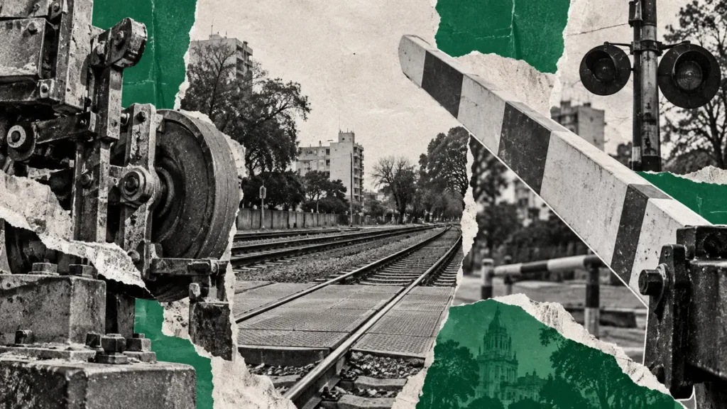 Collage conceptual de ciudad / transporte, sin protagonistas personales inventados.