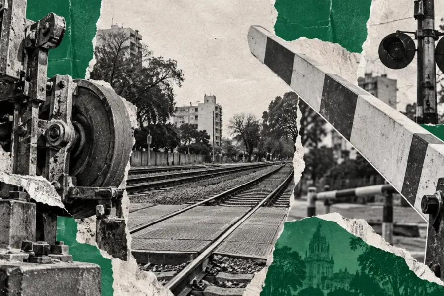 Collage conceptual de ciudad / transporte, sin protagonistas personales inventados.