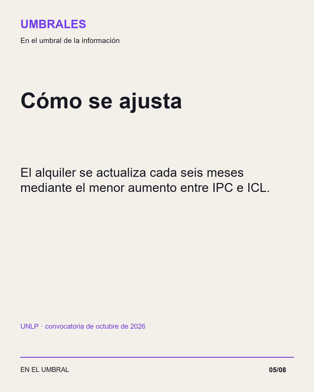 Cómo se ajusta: El alquiler se actualiza cada seis meses mediante el menor aumento entre IPC e ICL.